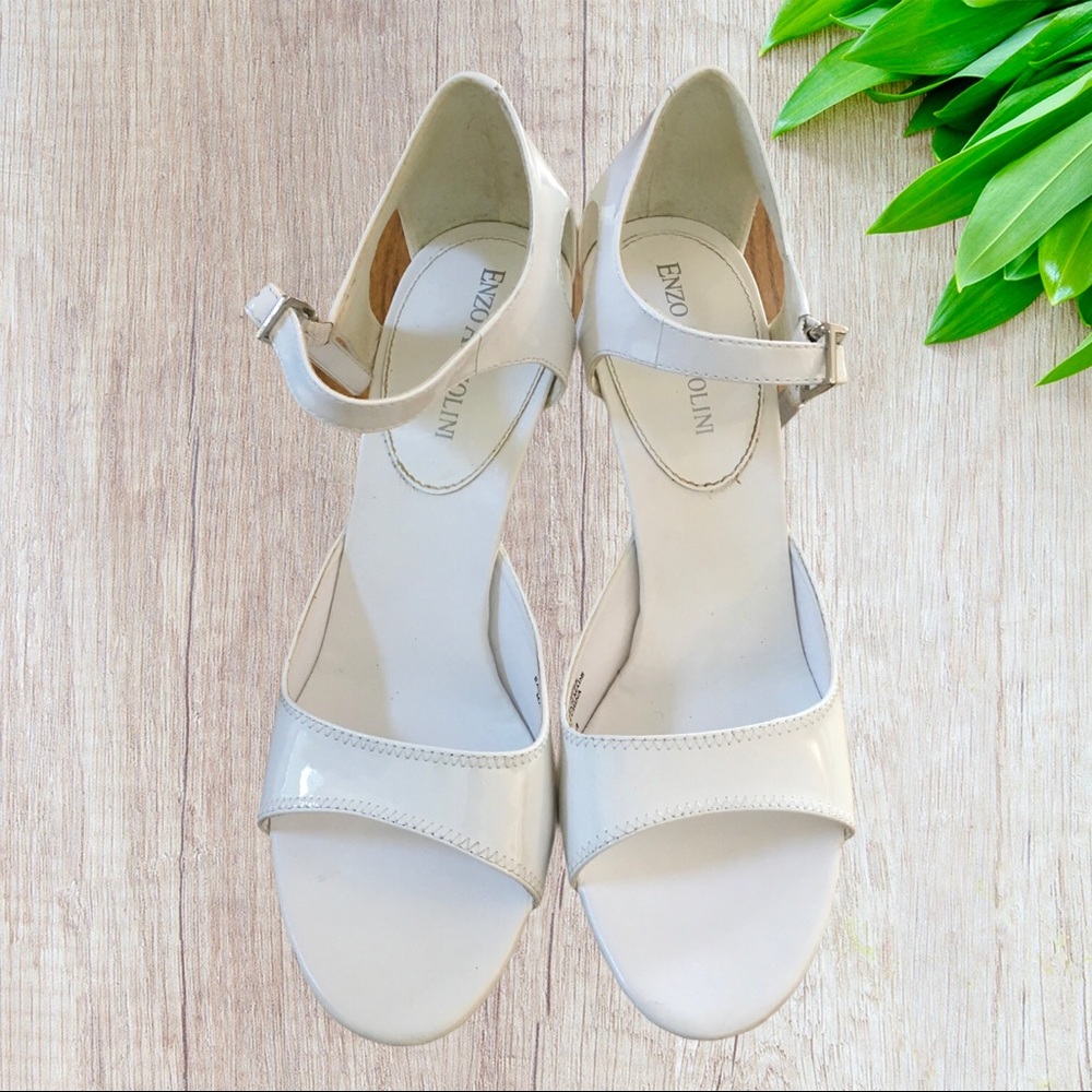 Enzo Angiolini White Patent Leather Heels